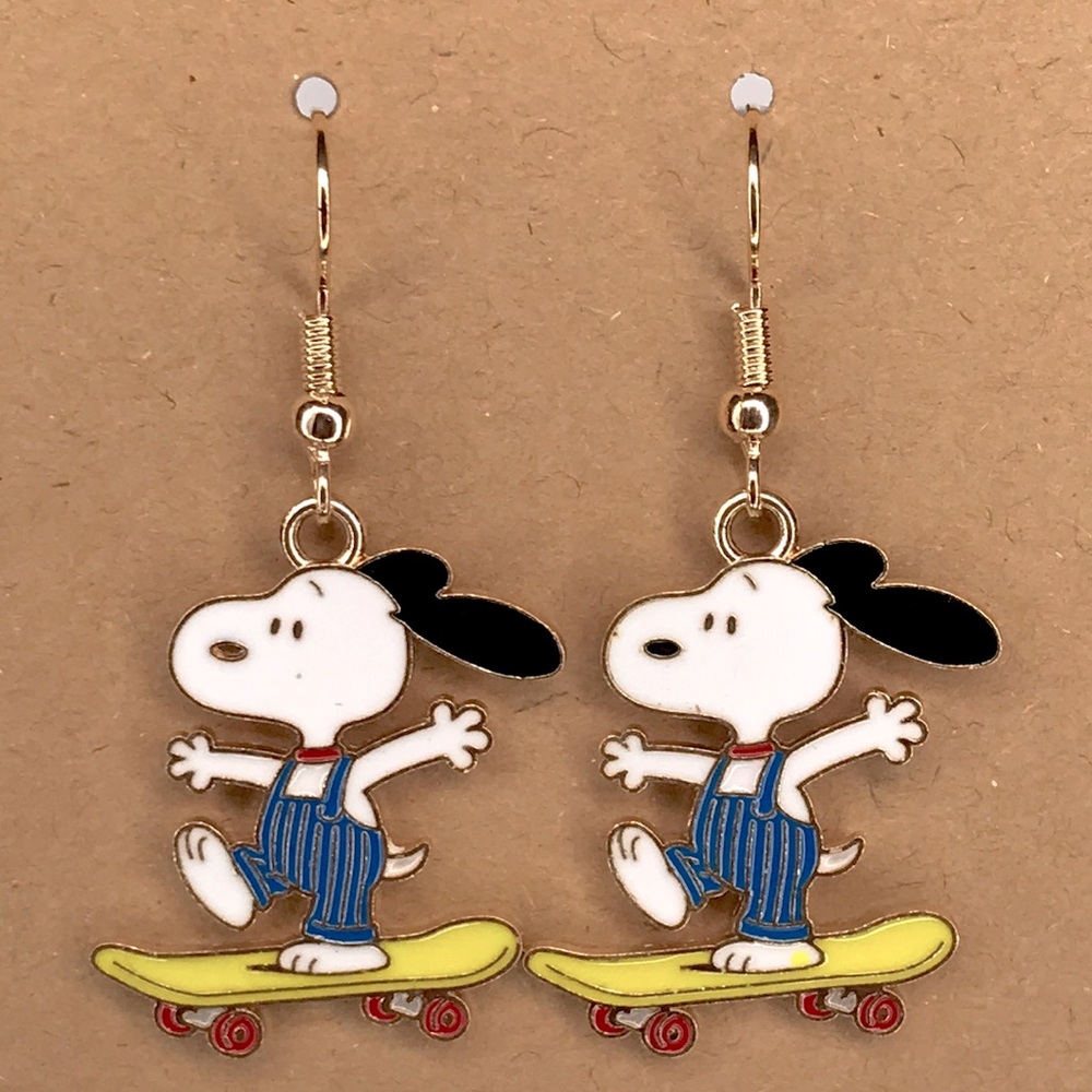 Snoopy Skateboard Earrings Fashion Jewelry - Picture 4 of 4